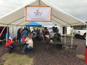 Fundraiser tent with bbq